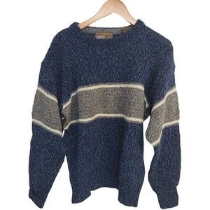 Authentic Issue 90 USA Men's Medium Crewneck Multi Color Vintage Knit Sweater